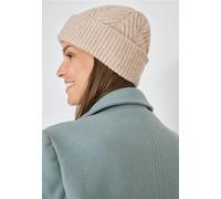 Cecil Damen Strickmütze mit Struktur in Beige, Gr: One size