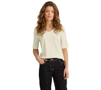 Kurzarmbluse CECIL, Damen, Gr. XL (44), weiß (vanilleweiß), Stoff, 55% Polyester, 44% Viskose, 1% Elasthan, unifarben, gerade normal, V-Ausschnitt, Bündchen, Blusen, mit V-Ausschnitt (39188452-XL) van