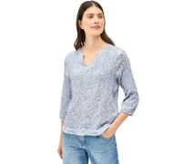 Shirtbluse CECIL, Damen, Gr. XXL (46), weiß (vanilleweiß), Stoff, 53% Viskose, 46% Polyester, 1% Elasthan, bedruckt, klassisch normal, Rundhals, Bündchen, Blusen, im Tunika-Style (41579001-XXL) vanill