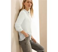 Hemdbluse CECIL, Damen, Gr. XXL (46), weiß (vanilleweiß), Web, Obermaterial: 56% Viskose, 43% Polyester, 1% Elasthan, unifarben, Strukturmuster, casual, regular fit taillenbedeckt, Langarm Manschette,