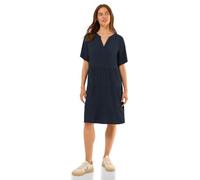 Sommerkleid CECIL, Damen, Gr. XL44, US-Größen, blau (universal blau), Stoff, 70% Viskose, 30% Polyester, Strukturmuster, normal knieumspielend, Rundhals, abgesteppt, Kleider, in Unifarbe (68669203-XL)