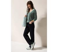 Strickjacke CECIL, Damen, Gr. XXL (46), slate khaki, Strick, Obermaterial: 60% Baumwolle, 40% Polyacryl, gestreift, casual, regular fit taillenbedeckt, V-Ausschnitt, 3/4-Ärmel Rippbündchen, Strickjack