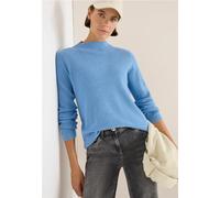 Strickpullover CECIL, Damen, Gr. XL (44), sporty light blau melange, Strick, Obermaterial: 100% Baumwolle, meliert, regular fit normal, ohne Ausschnitt, gerader Abschluss, Pullover, mit Struktur (7332
