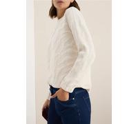 Sweatshirt CECIL, Damen, Gr. L (42), light beige, Sweatware, 85% Polyester, 13% Viskose, 2% Elasthan, Strukturmuster, normal, Rundhals, Bündchen, Sweatshirts (90336237-L) light beige