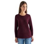 Cecil Rundhalspullover 3015484 Damen Strick 60% Baumwolle/40% Polyester aubergine-rot meliert L