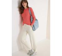 Strickpullover CECIL, Damen, Gr. S (38), cherry tomato orange melange, Web, 60% Baumwolle, 40% Viskose, unifarben, comfort fit normal, U-Boot-Ausschnitt, Bündchen, Pullover Strickpullover, im soften B