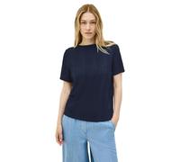 Cecil Damen Strukturshirt – U-Boot-Ausschnitt, 62% Polyester/34% Viskose/4% Elasthan – Blau Gr. M