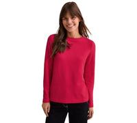 Langarmshirt CECIL, Damen, Gr. XXL (46), rot (granita rot), Strick, Obermaterial: 70% Polyester, 27% Viskose, 3% Elasthan, unifarben, Strukturmuster, casual, regular fit taillenbedeckt, U-Boot-Ausschn