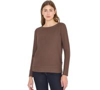 Cecil Langarmshirt Strukturshirt – Rundhals, abgesteppt, 59% Viskose – Damen M (40) urban taupe