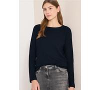Cecil Langarmshirt Strukturshirt Damen Rundhals Blau Gr. M 59% Viskose, 38% Polyester, 3% Elasthan
