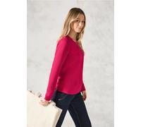Rundhalsshirt CECIL Gr. XXL (46), barberry rot, Damen, Obermaterial: 53% Polyester, 43% Baumwolle, 4% Elasthan, Strukturmuster, Shirts, mit Struktur Muster (59923500-XXL) barberry rot
