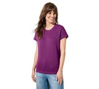 Cecil Damen T-Shirt TOS Crepe Button – Struktur, 60/40 Viskose/Polyester, Anemone Pink M