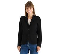 Kurzblazer CECIL, Damen, Gr. L (42), schwarz, Stoff, 72% Polyester, 24% Viskose, 4% Elasthan, unifarben, normal normal, V-Ausschnitt, abgesteppt, Blazer, mit Reverskragen (67891811-L) schwarz