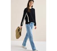 Cecil Damen Sweatshirt mit Colorblock Details in Blau, Gr: XL