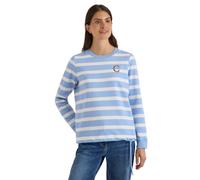 Sweatshirt CECIL, Damen, Gr. XL (44), easy blau, Web, 65% Baumwolle, 35% Polyester, gestreift, comfort fit, Rundhals, Bündchen, Sweatshirts Sweatshirt, mit Rundhalsausschnitt (49782413-XL) easy blau