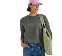 Sweatshirt CECIL, Damen, Gr. XXL (46), dried olive grün, Sweatware, 65% Baumwolle, 35% Polyester, unifarben, comfort fit, Rundhals, Bündchen, Sweatshirts Sweatshirt, mit Elastiksaum und Tunnelzug (711