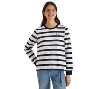 Sweatshirt CECIL, Damen, Gr. M (40), urban dunkelblau, Web, 65% Baumwolle, 35% Polyester, gestreift, comfort fit, Rundhals, Bündchen, Sweatshirts Sweatshirt, mit Rundhalsausschnitt (58898067-M) urban