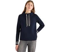 Cecil Sweatshirt CECIL Damen XXL Blau – mit Strickärmeln, hochgeschlossen, elastischer Bund