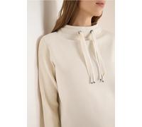 Cecil Sweatshirt Damen mit Strickärmeln Pearl Beige Gr. L (42) 86% Baumwolle hoher Ausschnitt