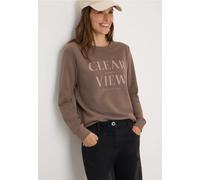 Cecil Damen Sweatshirt mit Wording in Braun, Gr: M