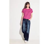 Cecil Damen T-Shirt im Materialmix in Pink, Gr: XS