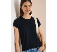 Cecil Damen T-Shirt in Ausbrenner-Optik in Blau, Gr: L