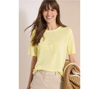 Cecil Damen T-Shirt in Leinen-Optik mit Print in Gelb, Gr: M