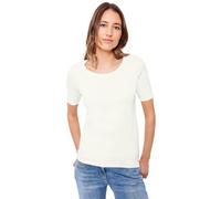 Cecil T-Shirt LENA Damen Jersey 100% Baumwolle Rundhals körpernah Vanilleweiß Gr. L (42)