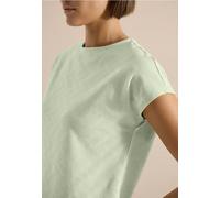 Cecil Damen T-Shirt mit Boat Neck und Struktur in Grün, Gr: XS