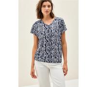 Cecil Damen T-Shirt mit Deko-Nähten in Blau, Gr: S