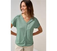 CECIL Damen B323070 T-Shirt mit Deko-Nähten, Matcha Green, XS