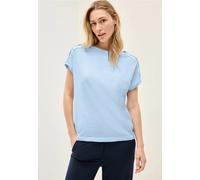 CECIL Damen 3226142 T-Shirt mit Knopfdetail, Pastel Blue, XXL