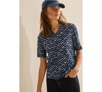 CECIL Damen B322918 T-Shirt mit Minimal Print, universal Blue, XS