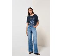 Cecil Damen T-Shirt mit Print in Blau, Gr: S