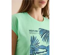 Cecil Damen T-Shirt mit Rundhals und Frontprint in Grün, Gr: M