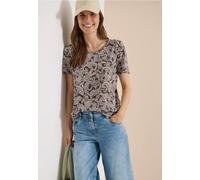 Cecil Damen T-Shirt mit Rundhals und Muster in Braun, Gr: S