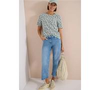 Print-Shirt CECIL, Damen, Gr. S (38), weiß (vanilleweiß), Web, 100% Baumwolle, bedruckt, comfort fit normal, Rundhals, abgesteppt, Shirts, aus reiner Baumwolle (14927542-S) vanilleweiß