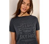 Cecil Damen T-Shirt mit Schmucksteinen in Grau, Gr: XS