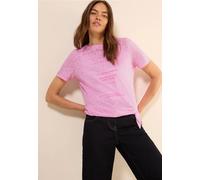 Cecil T-Shirt Burn Out Domestud FP – Damen, Rosa, Schmucksteine, 50% Baumwolle/50% Polyester, XXL