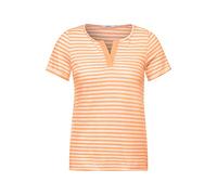 Cecil Damen T-Shirt mit Streifen Muster Soft Cantaloupe orange L