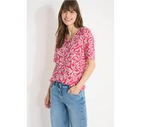 Cecil Damen T-Shirt mit V-Neck und floralem Print in Pink, Gr: XXL