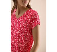 Cecil Damen T-Shirt mit V-Neck und Muschelprint in Rot, Gr: L