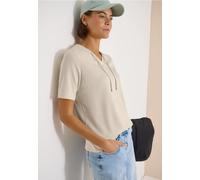 Cecil Damen T-Shirt mit V-Neck und Streifen in Beige, Gr: XL
