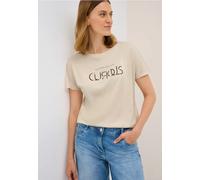 Cecil - T-Shirt mit Wording beige - Gr. - L