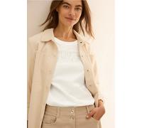 Cecil Damen T-Shirt mit Wording in Weiß, Gr: XS