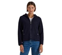 Kapuzenplüschjacke CECIL, Damen, Gr. L (42), urban dunkelblau, Plüsch, Obermaterial: 100% Polyester, unifarben, hüftlang, eingefasste Kante, Jacken, unifarben, mit Kapuze (67413343-L) urban dunkelblau