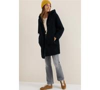 Fellimitatmantel CECIL, Damen, Gr. XXL (46), blau (schwarz navy blau), Stoff, Obermaterial: 100% Polyester; Futter: 100% Polyester, unifarben, casual, normal kniefrei, ohne Ausschnitt, Langarm abgeste