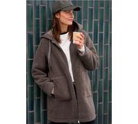 Fellimitatmantel CECIL, Damen, Gr. M (40), mushroom taupe, Stoff, Obermaterial: 100% Polyester; Futter: 100% Polyester, unifarben, casual, normal kniefrei, ohne Ausschnitt, Langarm abgesteppt, Mäntel,