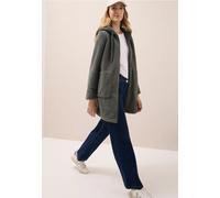 Cecil Damen Teddy Mantel mit Kapuze in Grün, Gr: S