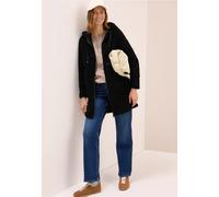 Cecil Damen Teddy Mantel mit Kapuze in Schwarz, Gr: XL